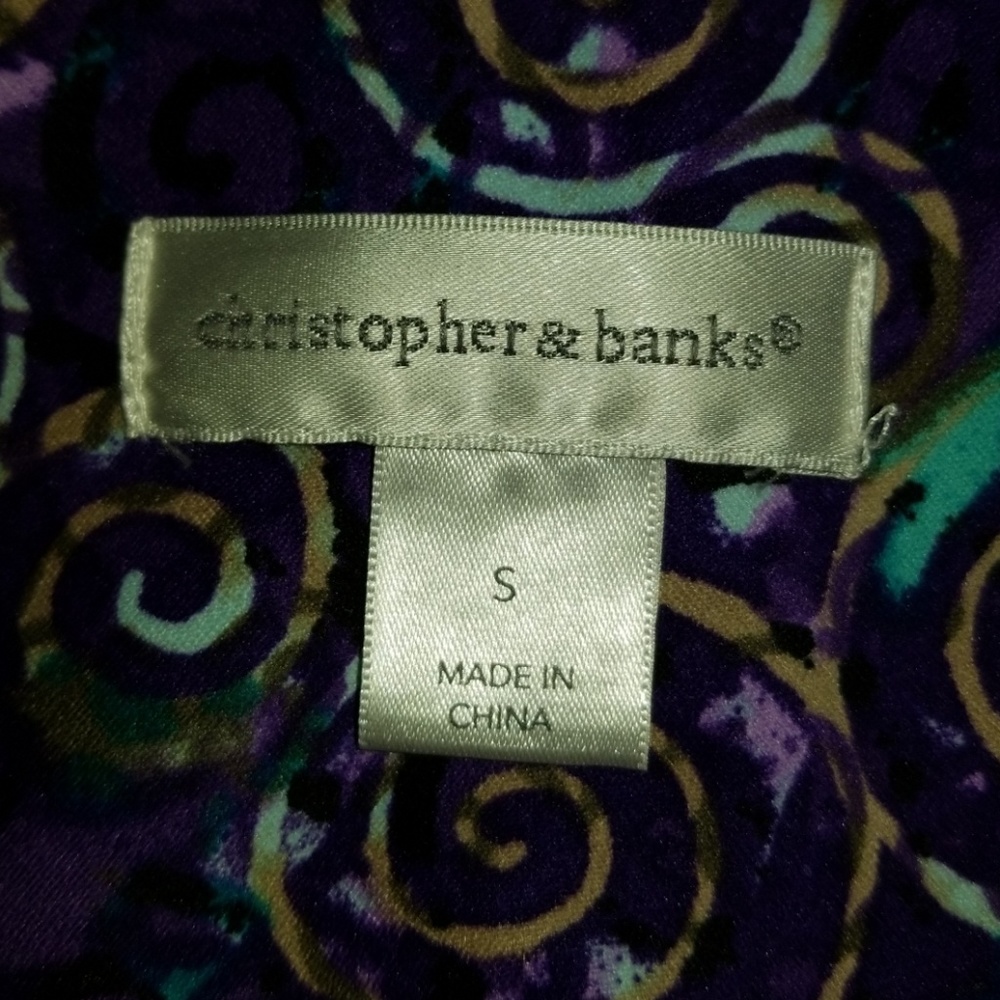 Christopher & Banks purple pattern button jacket - Picture 6 of 8